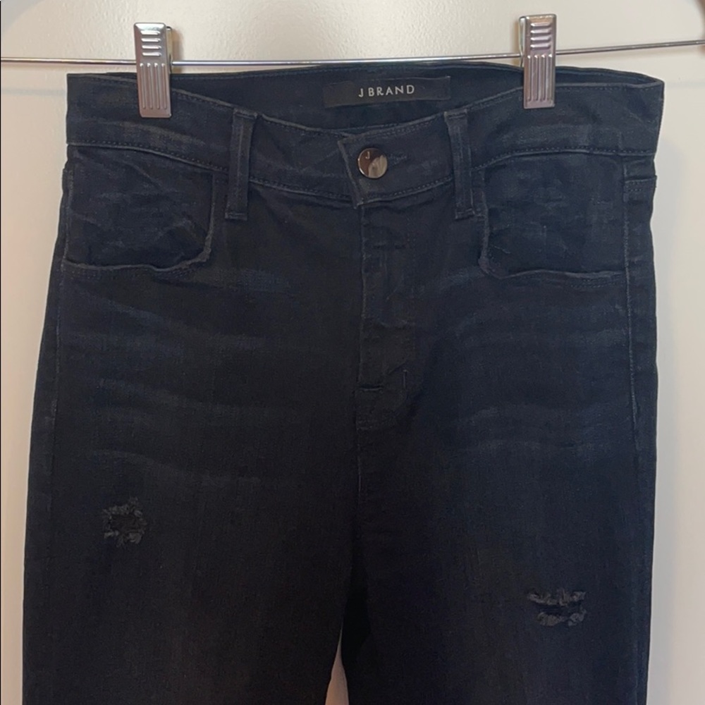 Dark blue jeans with holes in the knees, J Brand